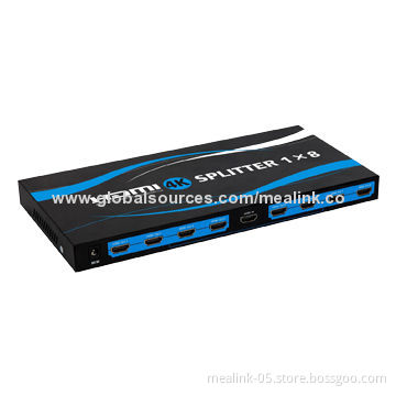8 Ports HDMI Splitter, Supports 4 x 2K, Up to 1,080P 60Hz Video Resolution